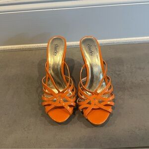 Charles By Charles David Orange Wedge Sandals